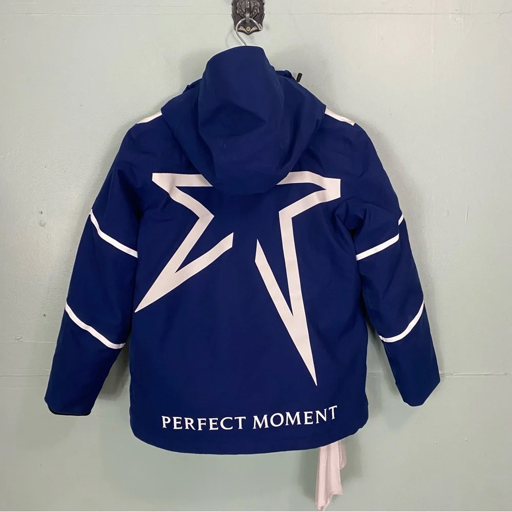 Perfect Moment Qanuk Ski Snow Jacket Blue Star Graphic Size 12 Youth‎ Kids